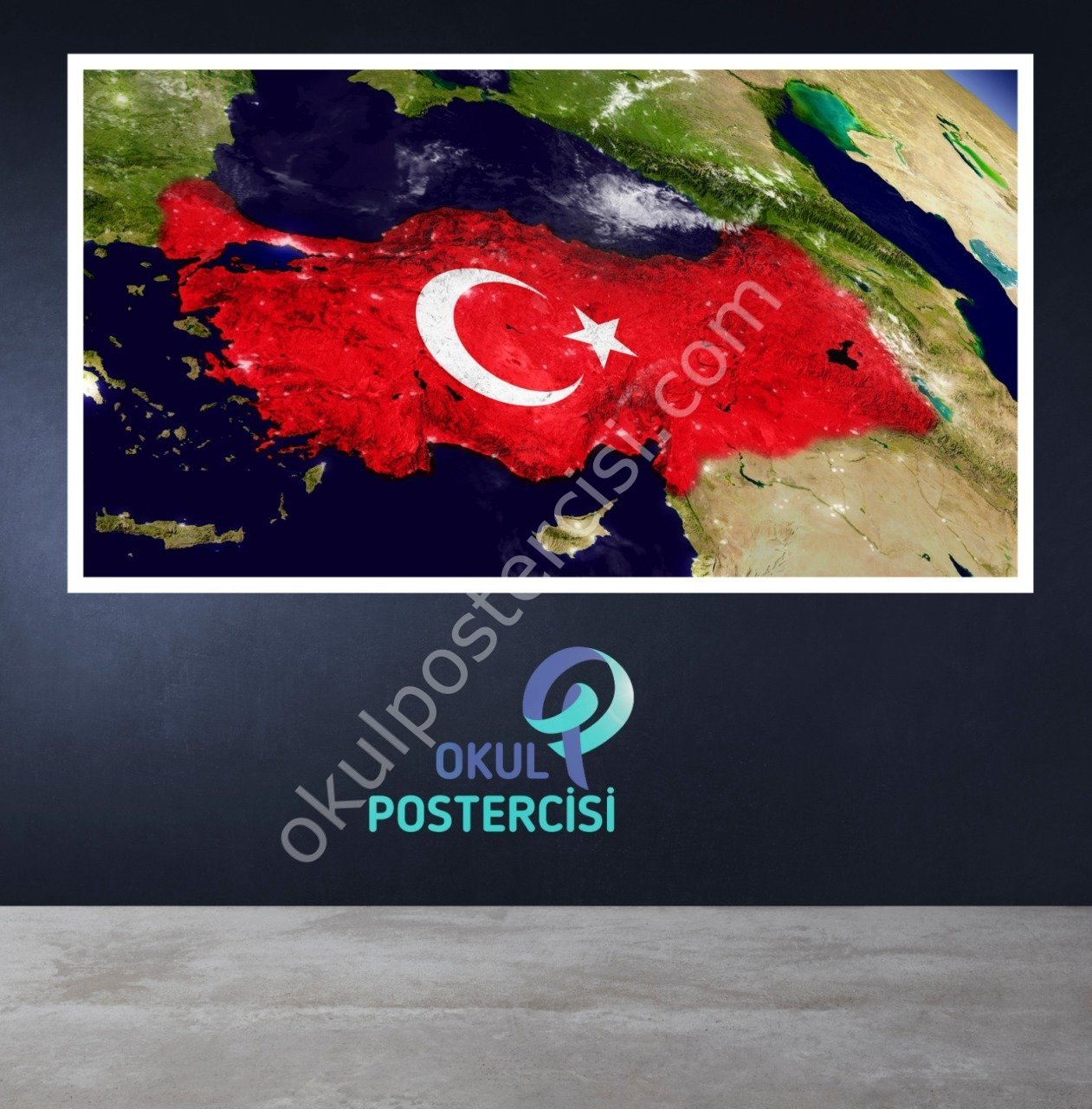 TÜRKİYE HARİTASI BAYRAKLI