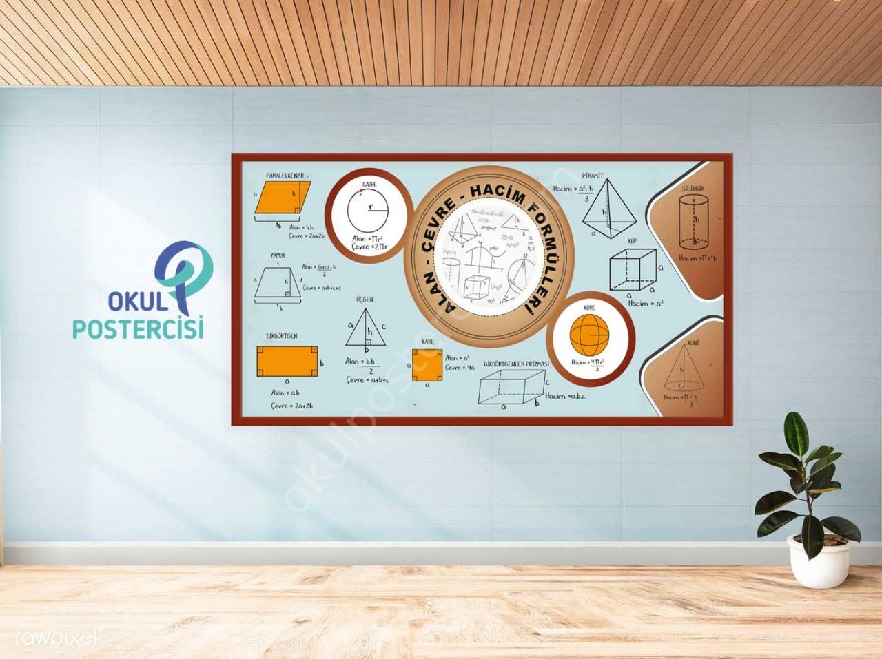 Alan, Çevre ve Hacim Formülleri Posteri 100X200 - Folyo-Forex