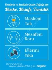 covit 19 posteri Folyo-Forex - 35x50 - Kırmızı