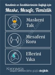 covit 19 posteri Folyo-Forex - 35x50 - Kırmızı