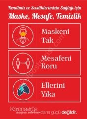 covit 19 posteri Folyo-Forex - 35x50 - Kırmızı