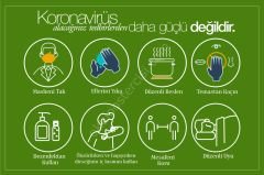 covit 19 posterleri Folyo-Forex - 35x50 - Kırmızı