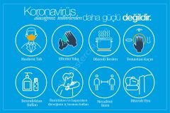 covit 19 posterleri Folyo-Forex - 35x50 - Kırmızı