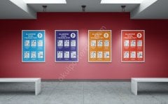 Ellerimizi Nasıl Yıkamalıyız Posteri Folyo-Forex - 35x50 - Kırmızı