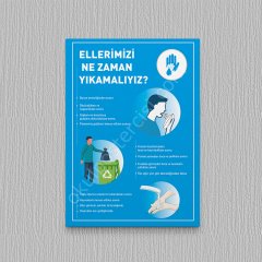 Ellerimizi Ne Zaman Yıkamalıyız Posteri Folyo-Forex - 35x50 - Kırmızı