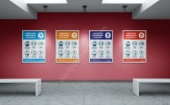 korona virüsten korunmak elimizde posteri Folyo-Forex - 35x50 - Kırmızı