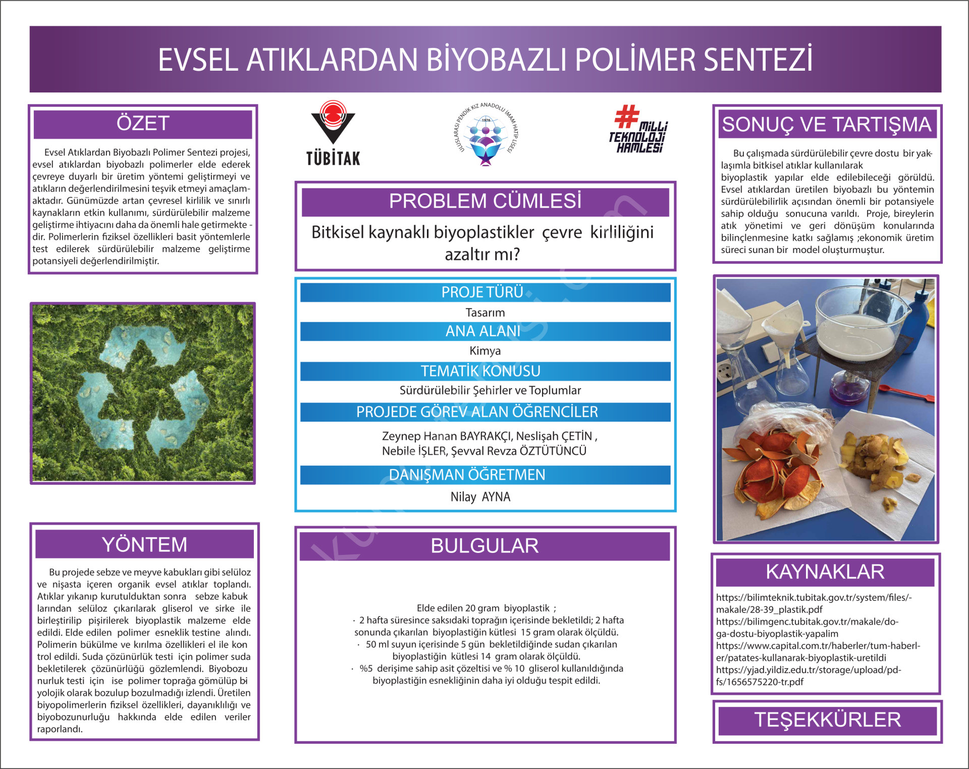 Tübitak 4006 Sunum Panosu  Tasarım Dahil  (75x100)